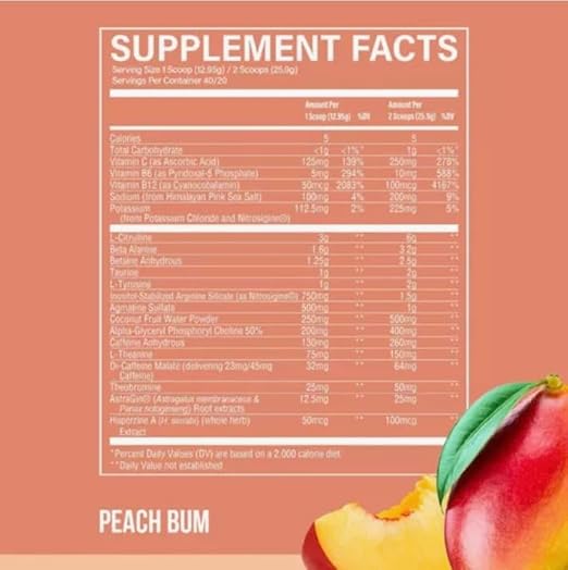 Thavage Pre-Workout 40 Servings - L-Citrulina Betaína Hidratación Celular