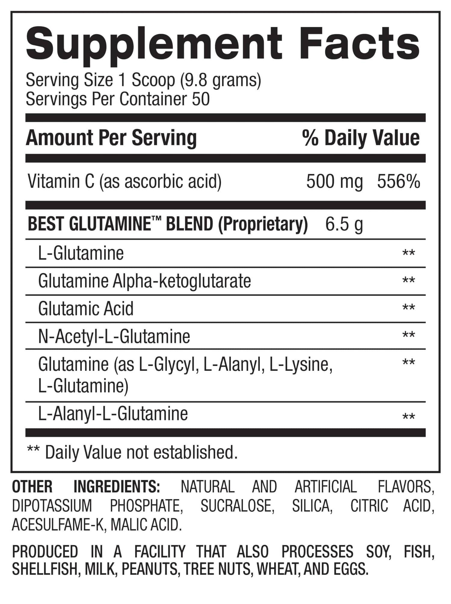Best Glutamine 50 Servings - BPI Sports Lima Limón 400g Sin Lactosa