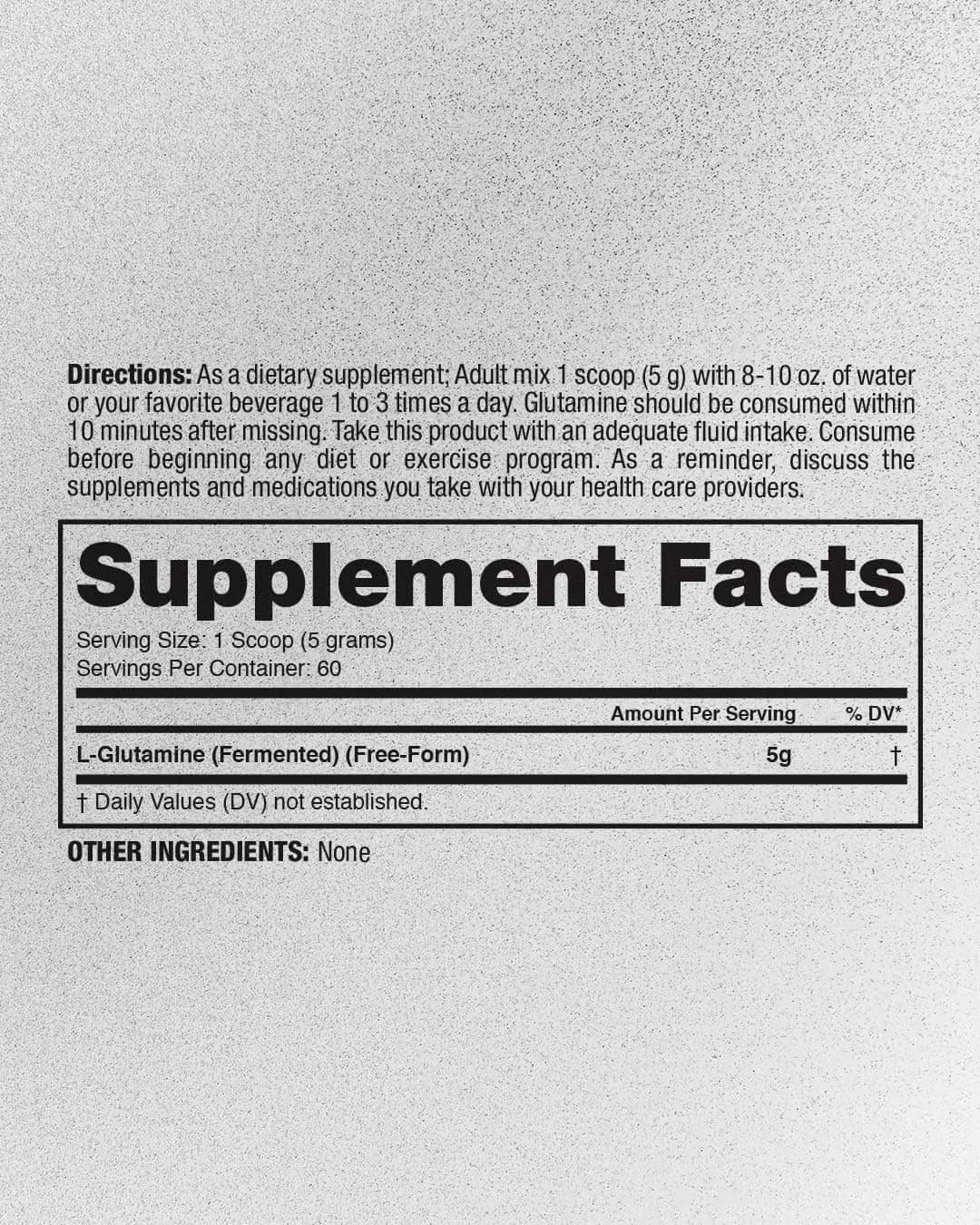 Glutamine Fermented 300 Gr - Dragon Pharma 100% Pura Vegana 60 Porciones