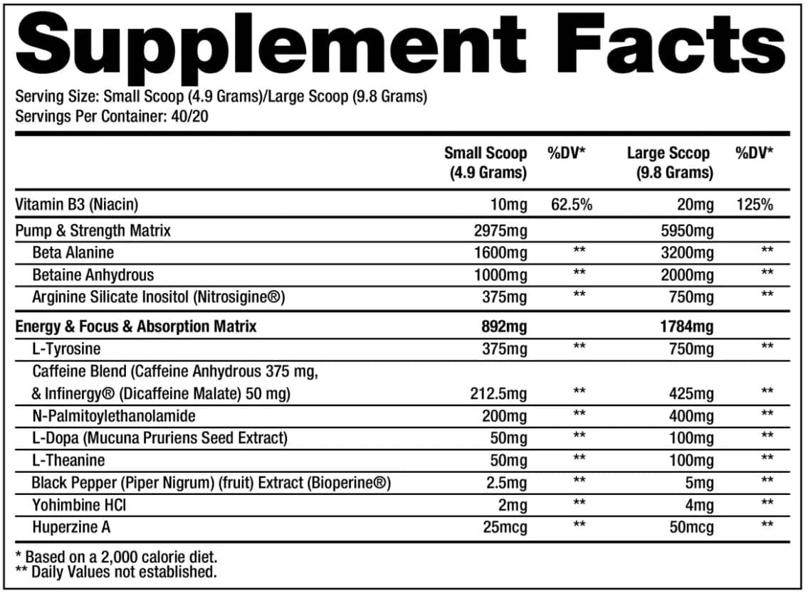 Venom 40 Servings - Pre Workout Cóctel Estimulantes Alta Energía Óxido Nítrico