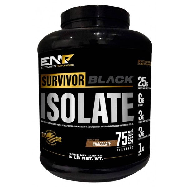 Survivor Black Isolate 5 Lb - Proteína Whey Isolate de Absorción Rápida
