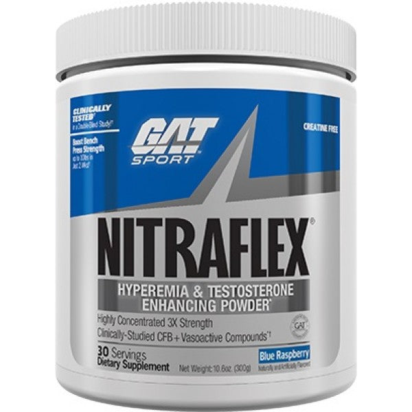 Nitraflex 300 Gr - GAT Burn Sabor Mora 30 Servicios Libre Gluten Orgánico