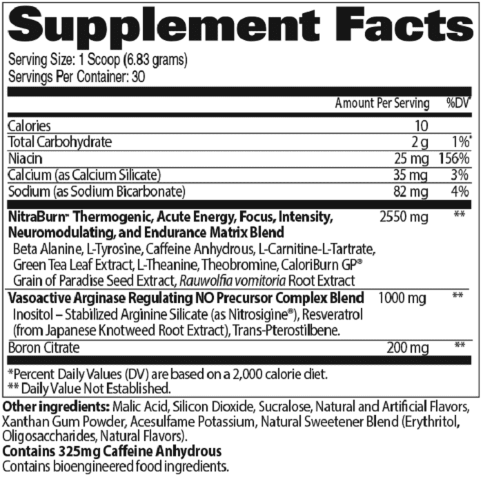 Nitraflex Burn 30 Servings - GAT Esports Línea Oxido Libre Gluten Orgánico