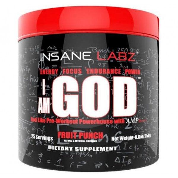 I AM GOD 291 Gr - Insane Labz 25 Servicios Ponche Frutas Libre Gluten