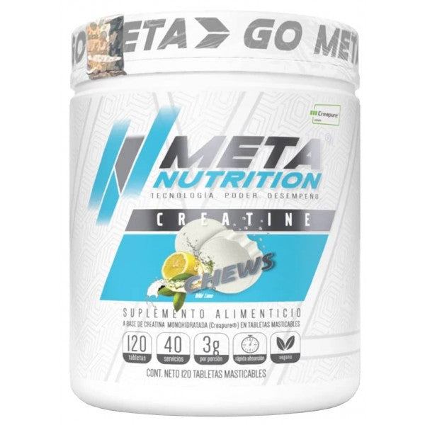 Creatine Chews 120 Tabs - Meta Nutrition Creapure Lima-Limón 40 Servicios