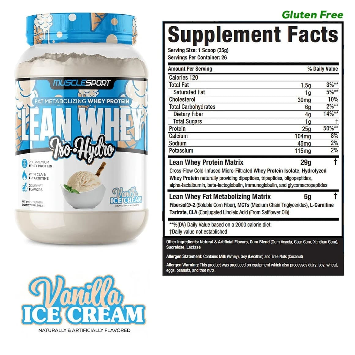 Lean Whey ISO Hydro 26 Porciones - Proteína Quemagrasa con CLA y L-Carnitina