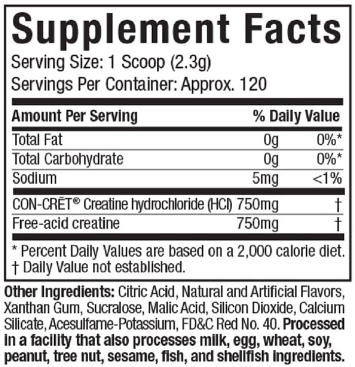 Cell Tech Creactor 274g - MuscleTech 120 Servicios Clorhidrato HCL 750mg