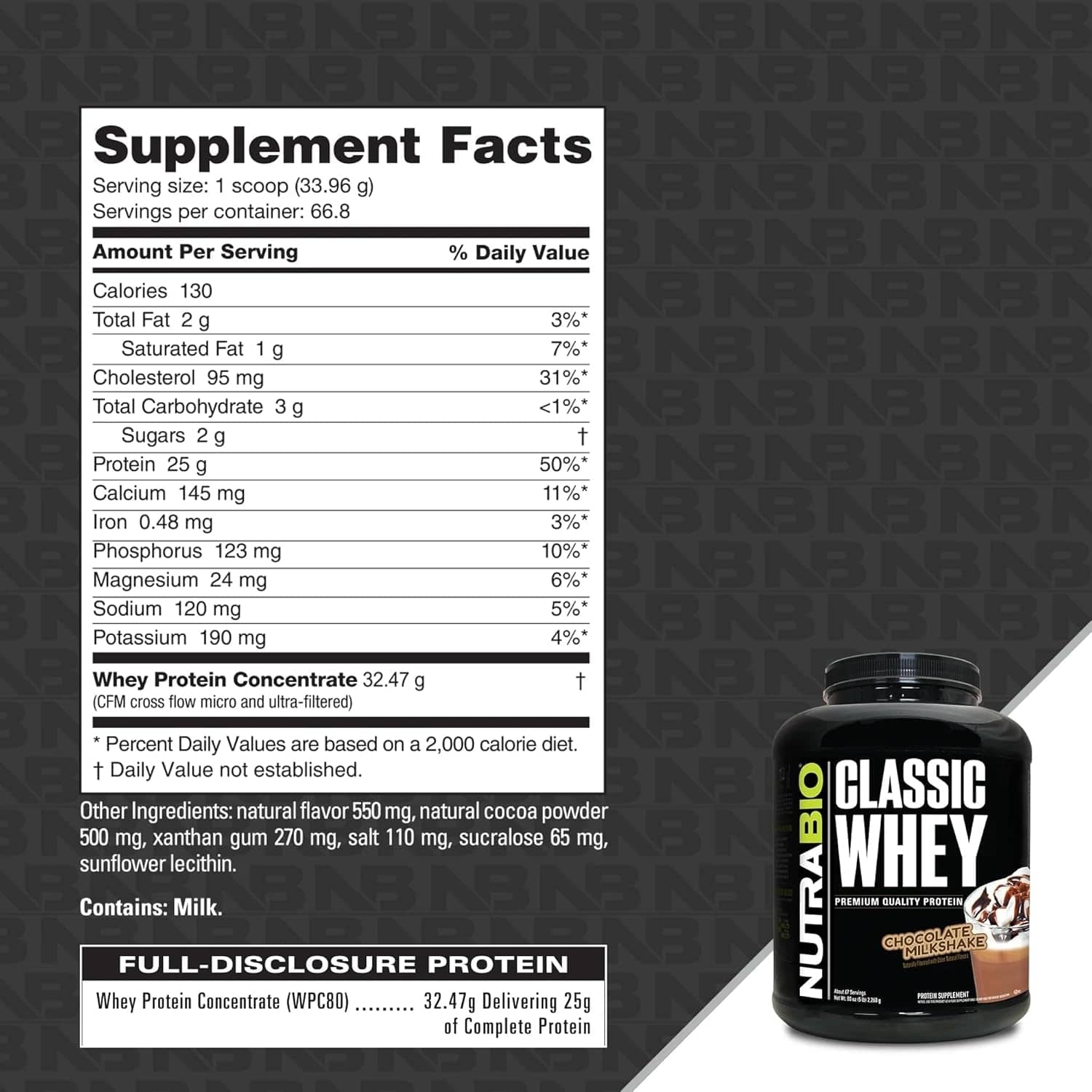 Classic Whey 100% Protein Pure NutraBio 5 Lbs – Proteína Premium