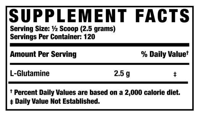 Glutamine XS 300 Gr - Ronnie Coleman 120 Servicios 2.5g Made USA