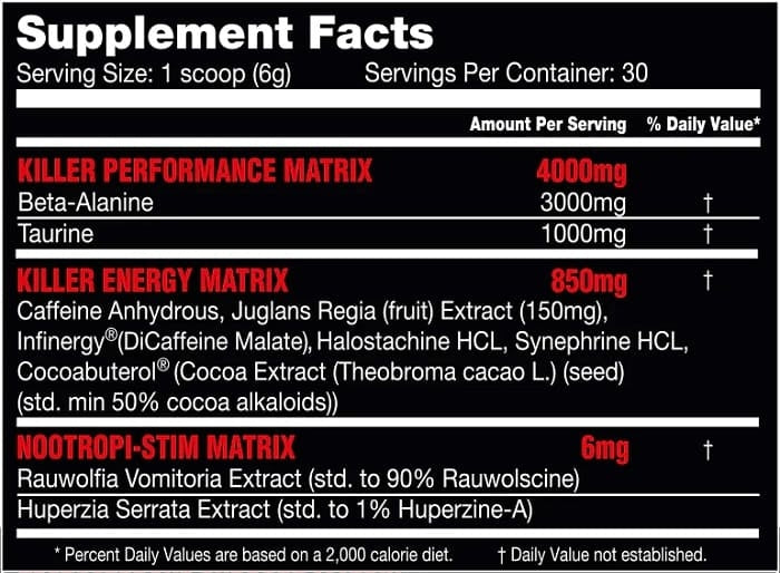 Stim Reaper 30 Servings - Killer Performance Energy Nootropic Matrix Pre-Entreno