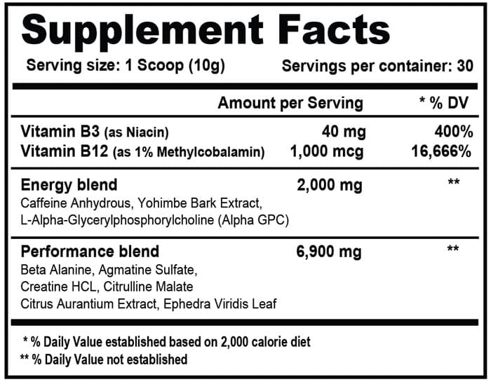 Maniac Extreme Pre-Workout 30 Servings - Terror Labz Manzana Verde Citrulina