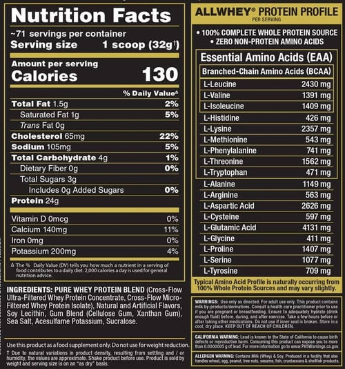 Allmax AllWhey Gold 5 lb – 71 Servicios de Proteína Premium