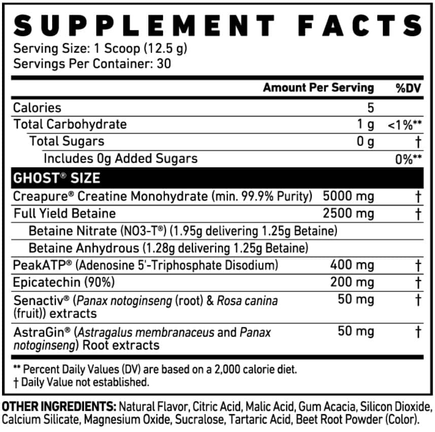 GHOST Size 30 Servings - Constructor Muscular Transparente Clínicamente Dosificado