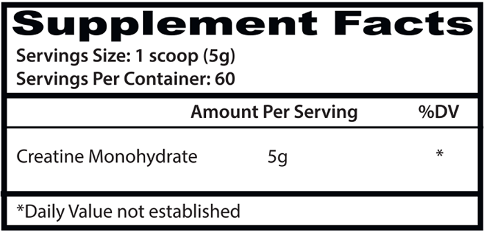 Creatine Monohydrate 300 Gr - Insane Labz 5g Sin Sabor 60 Porciones
