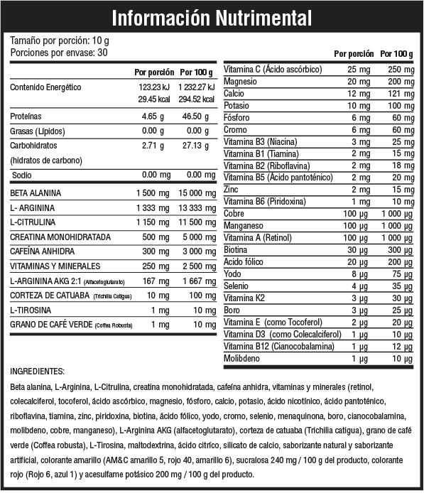 Fury 300 Gr - MUSCLEFIT Pre Entrenador 30 Servicios Ponche Frutas Sin Lactosa