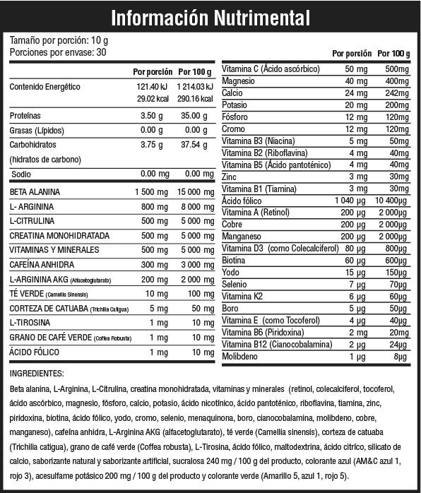 Glam 300 Gr - MUSCLEFIT Pre-Entrenador 30 Servicios Mora Azul Vitaminas Minerales
