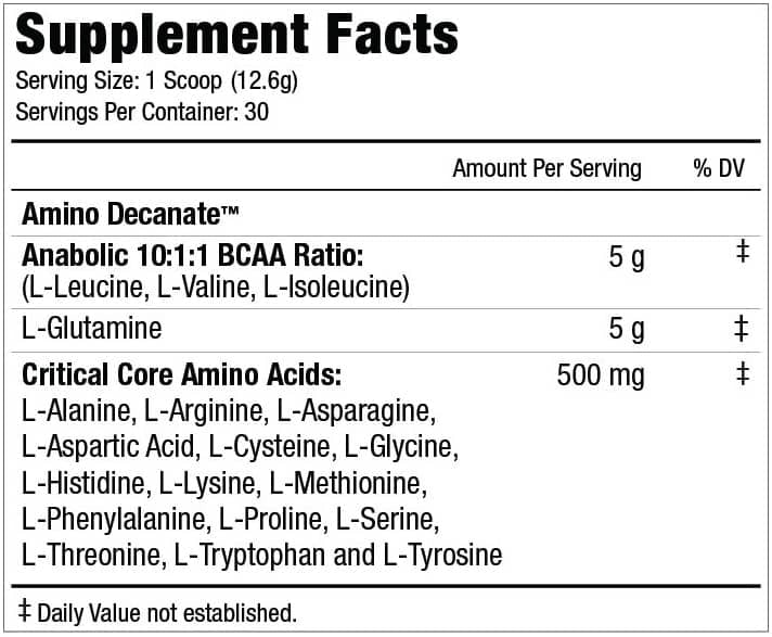 Amino Decanate 360 Gr - MuscleMeds 30 Servicios BCAA 10:1:1 19 Aminoácidos