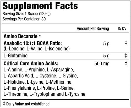 Amino Decanate 360 Gr - MuscleMeds 30 Servicios BCAA 10:1:1 19 Aminoácidos