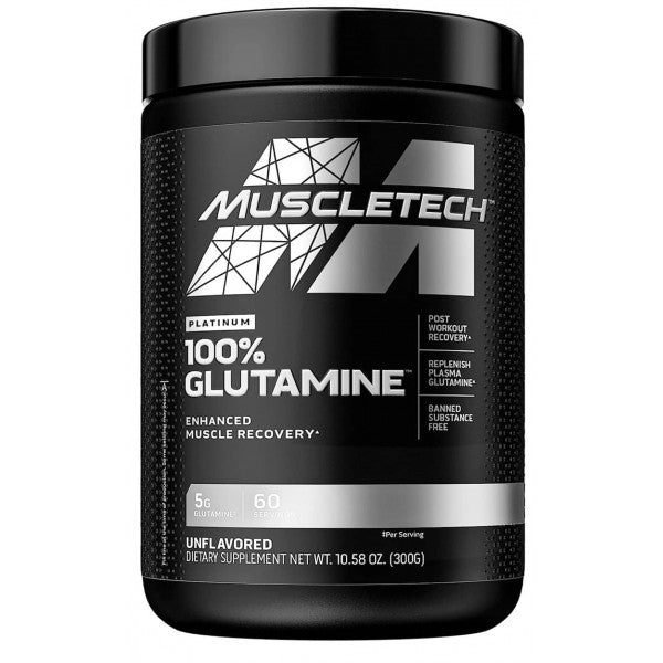 Platinum 100% Glutamine 300 Gr - Matriz Glutamina Recuperación Muscular
