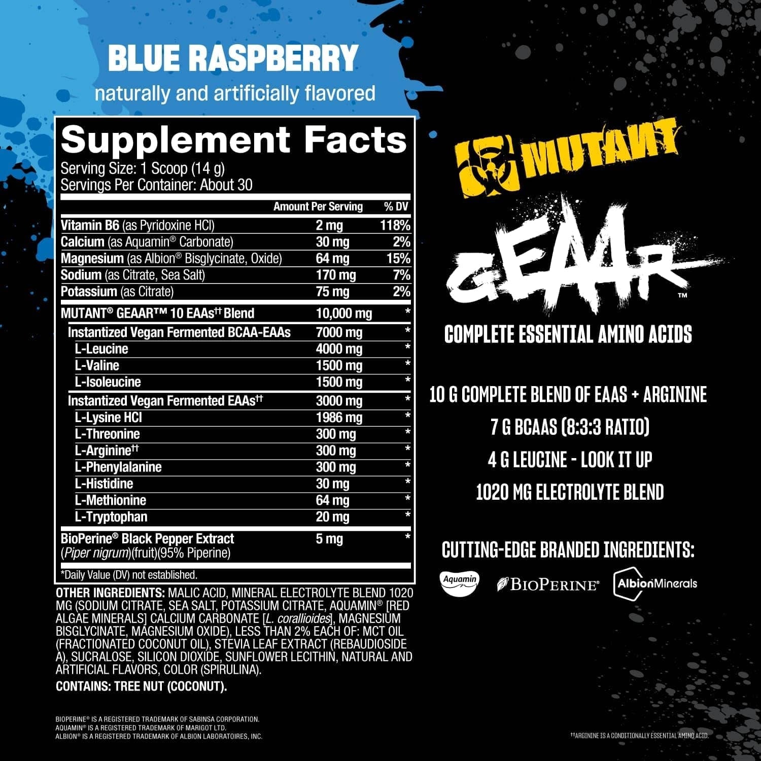 gEAAr 30 Servings - Mutant Vegano 7 Electrolitos Informed Choice Verified